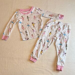 Pottery Barn Kids Multicolor Ballerina Pajama Set Organic Cotton Size 3T